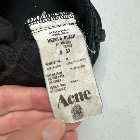 Acne Studios Women's Needle Wet Cash Denim Jeans Black Size 23 - Picture 14 of 15